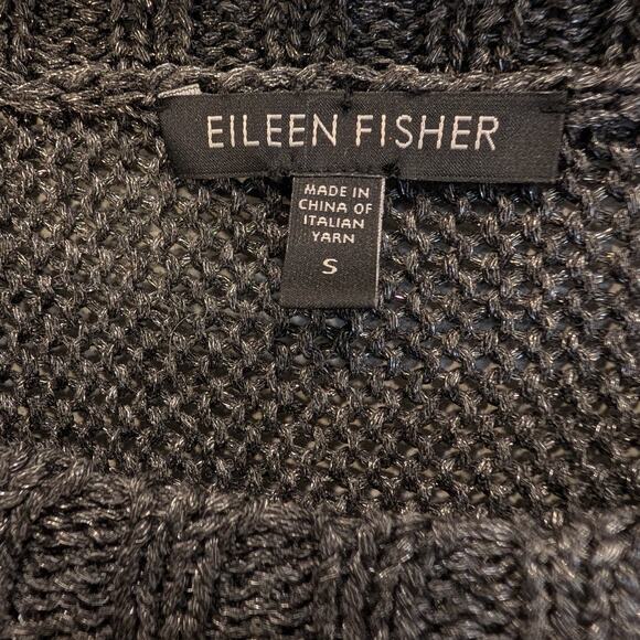 Eileen Fisher Gray Sweater Scoop Neck 92% Viscose/8% Spandex 3/4 Sleeve -Size S - Picture 6 of 6